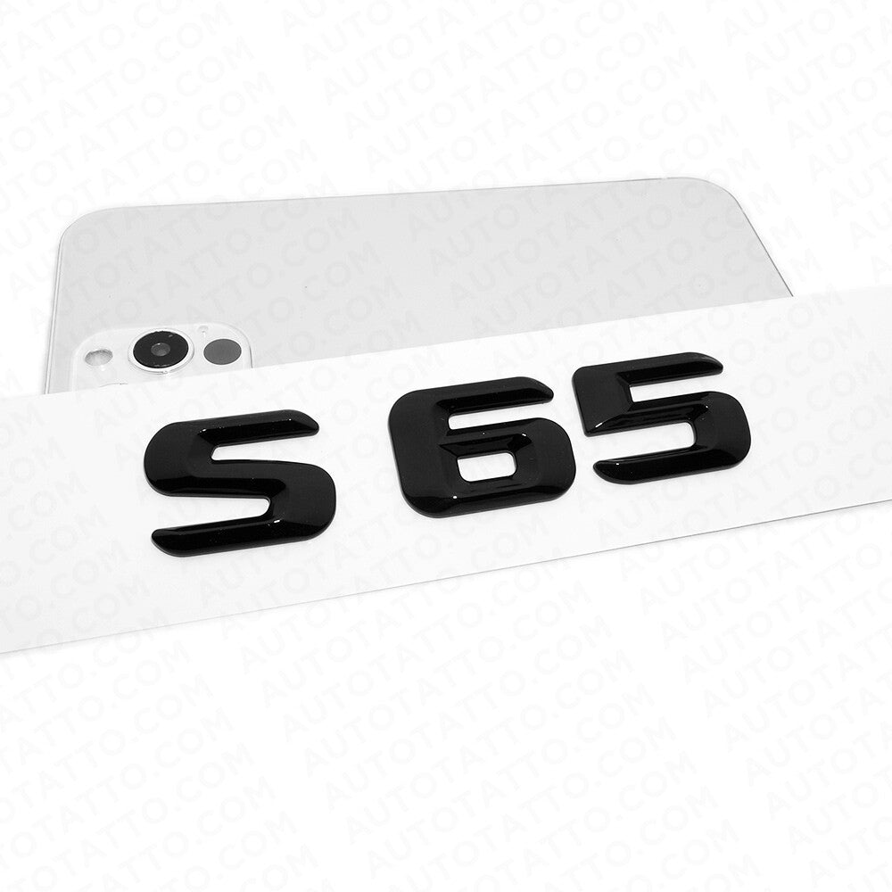 14-17 S 65 AMG Letter 3D Emblem Trunk Logo Nameplate Badge Decorate Gloss Black