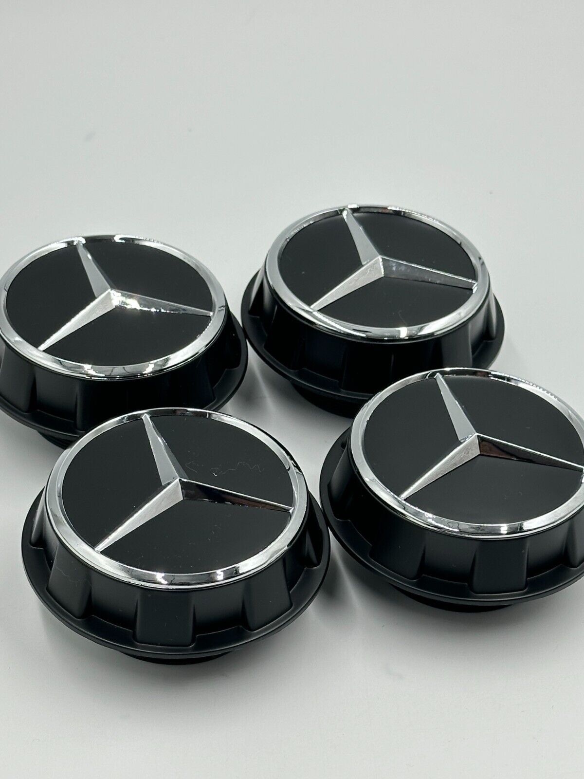 4pcs Mercedes Benz C63s E63s CLS63s AMG Black Chrome Center Caps Screw On 60mm