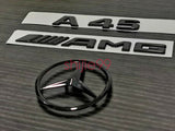 Gloss Black A45 AMG and Rear Star replacement PACKAGE Badge Sticker W176 A Class