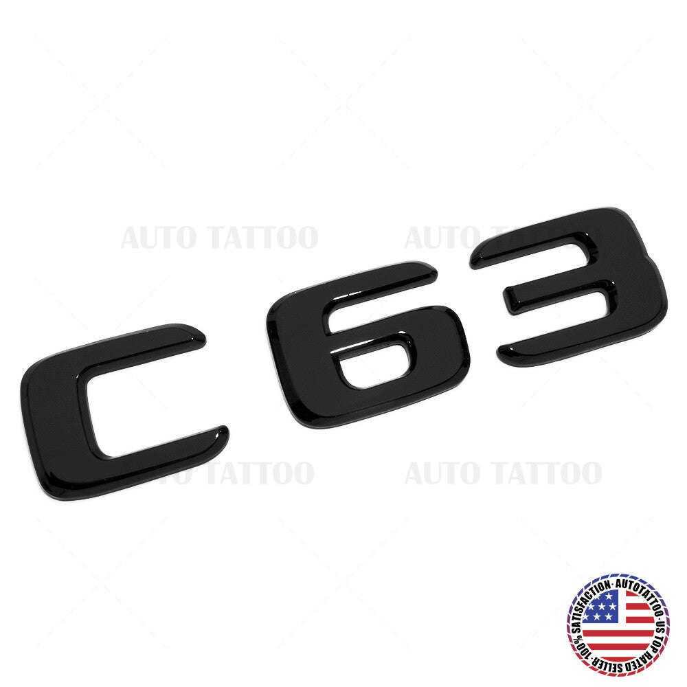 17-21 C 63 AMG Emblem Trunk Lid Letter Logo Nameplate Badge Decorate Gloss Black