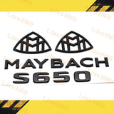 4pcs Gloss Black ABS Trunk Emblem Badge Sticker for S-Class W222 Maybach S650