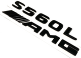 S560L+AMG BLACK FOR MERCEDES REAR TRUNK EMBLEM BADGE NAMEPLATE DECAL NUMBERS