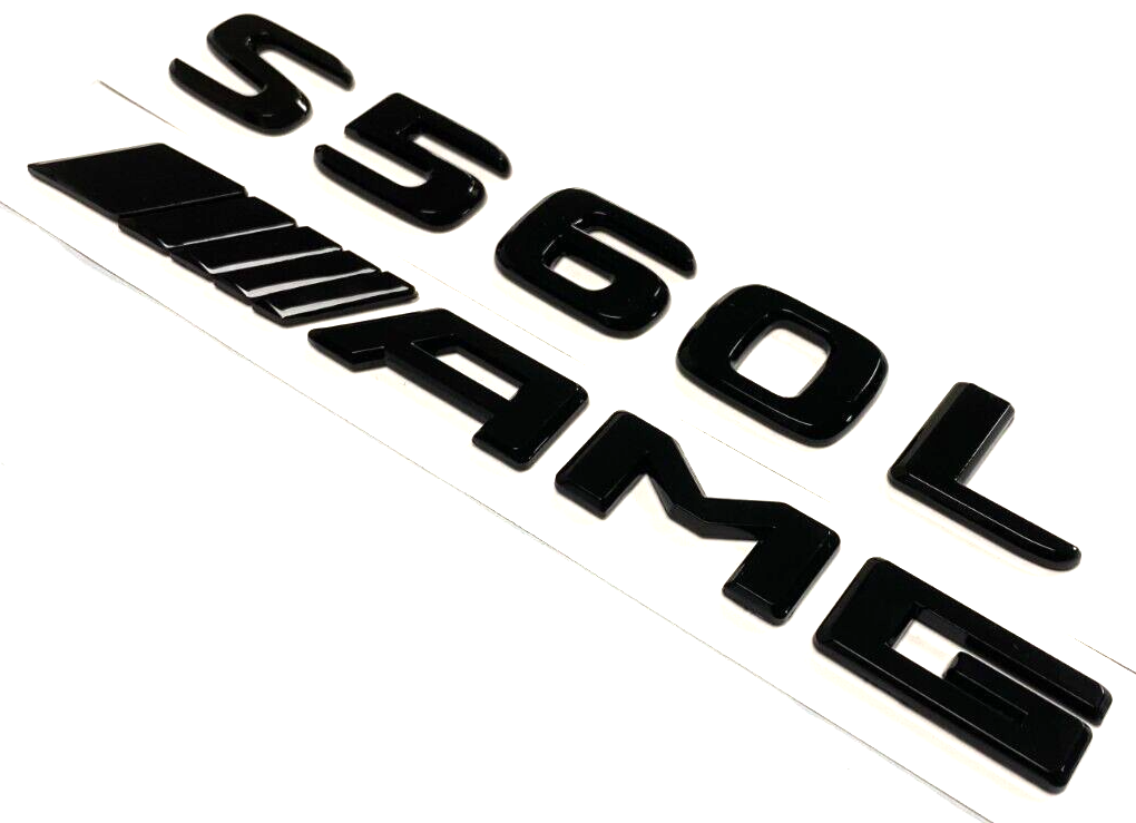 S560L+AMG BLACK FOR MERCEDES REAR TRUNK EMBLEM BADGE NAMEPLATE DECAL NUMBERS