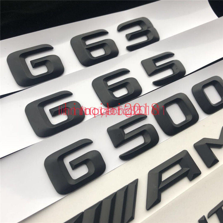 Matt Black G63 + AMG + V8 BITURBO Trunk Emblem Badge Sticker for Mercedes Benz