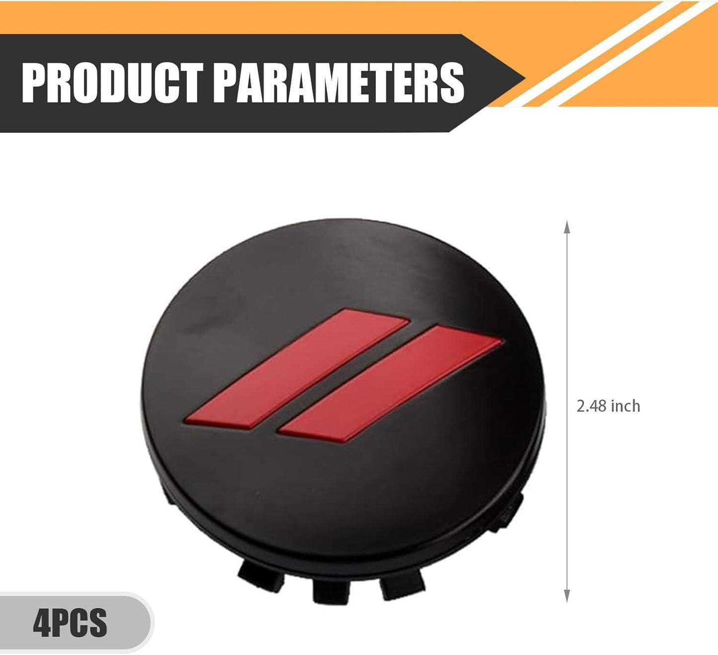 4pc Set 63mm Red // Slash Wheel Center Caps For Dodge Charger Challenger Durango