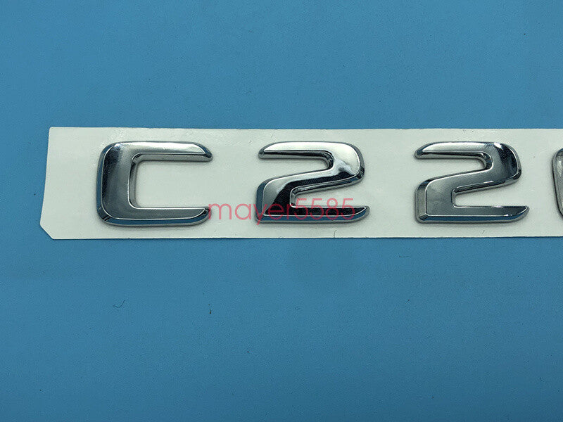Chrome " C220d " Number Letters Rear Trunk Badge Emblem for Mercedes Benz C220d