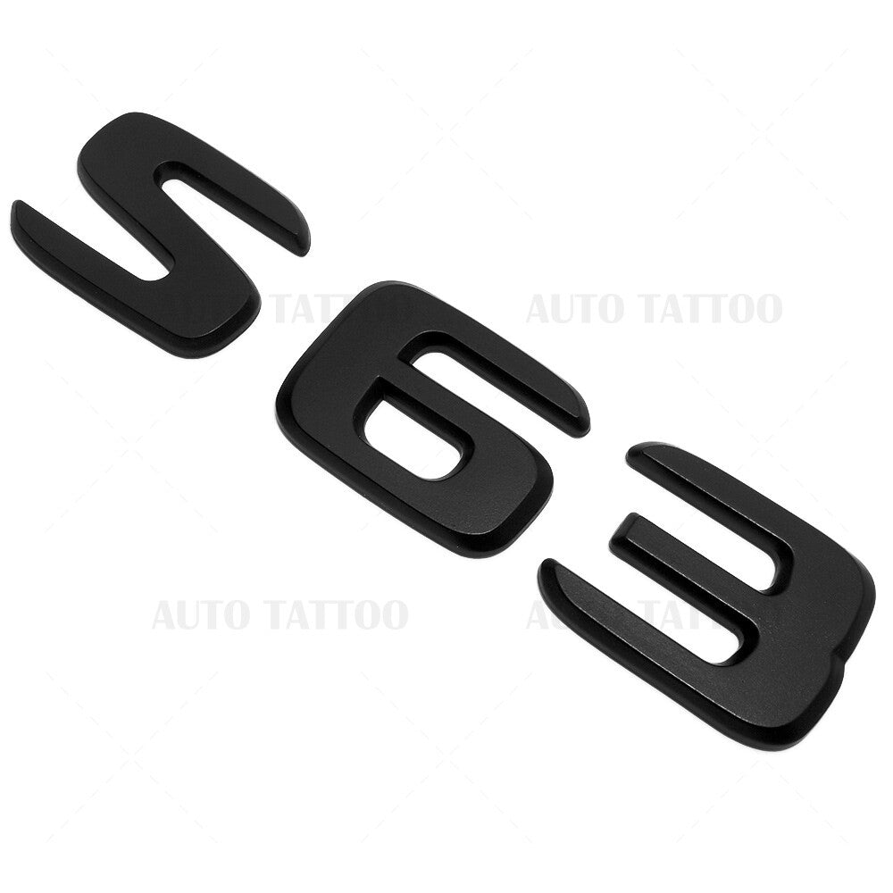 18-21 S 63 AMG Letter 3D Emblem Trunk Logo Nameplate Badge Decorate Matte Black