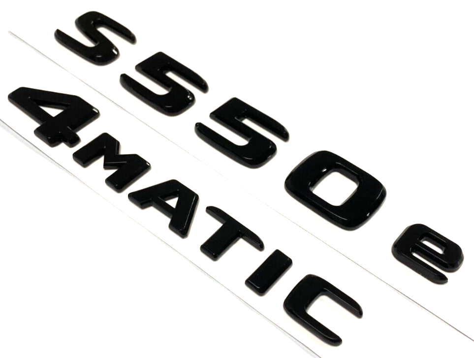 S550e+4MATIC BLACK FOR MERCEDES REAR TRUNK EMBLEM BADGE NAMEPLATE DECAL NUMBER