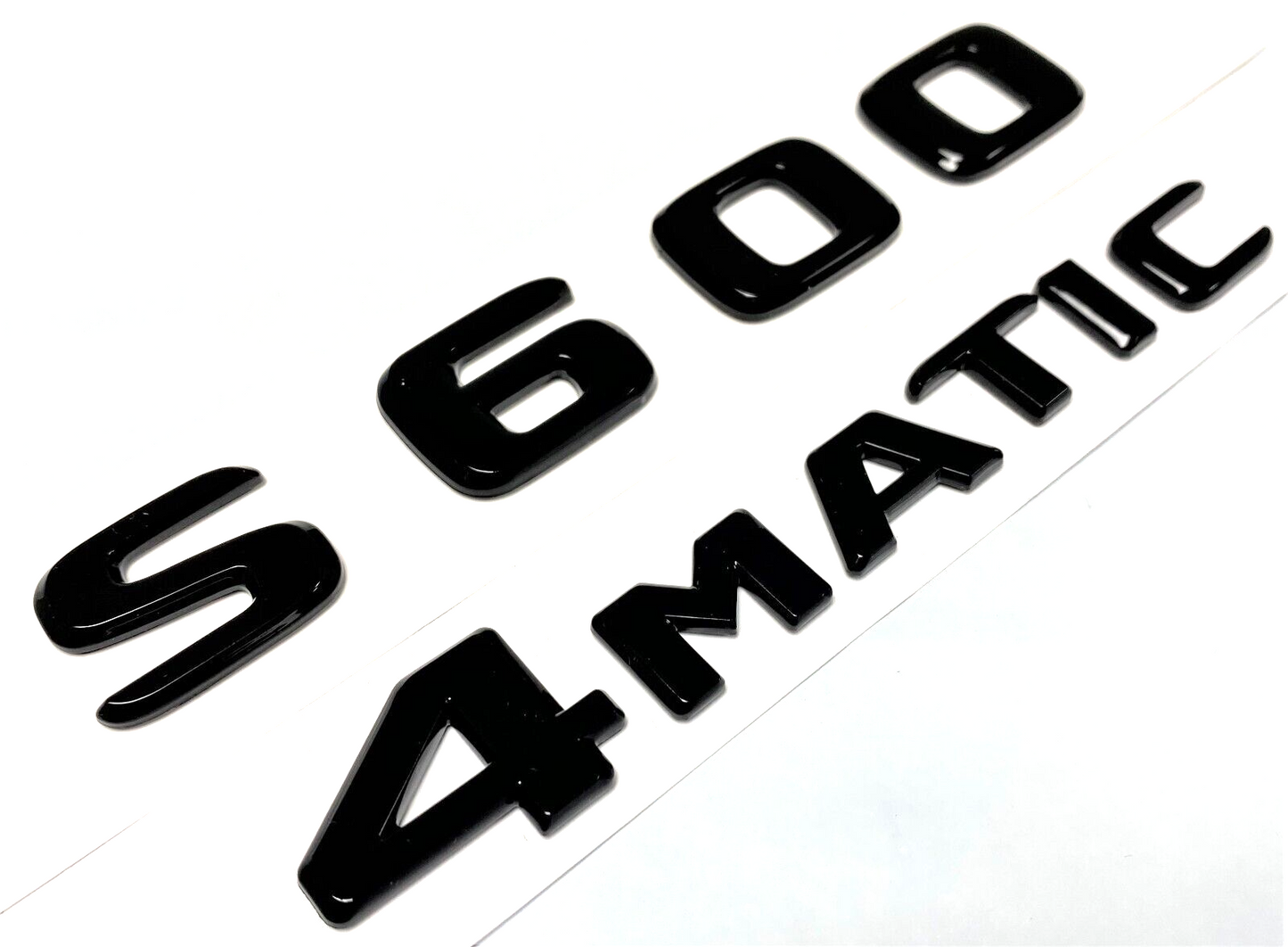 S600+4MATIC BLACK FOR MERCEDES REAR TRUNK EMBLEM BADGE NAMEPLATE DECAL NUMBER