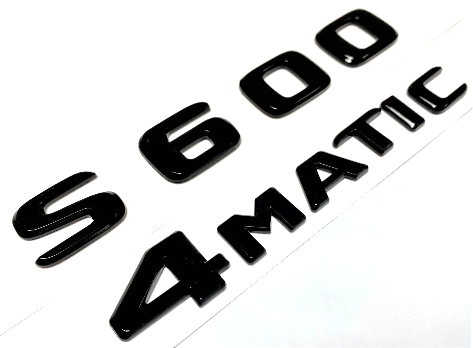 S600+4MATIC BLACK FOR MERCEDES REAR TRUNK EMBLEM BADGE NAMEPLATE DECAL NUMBER