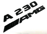 BLACK A230 + AMG FOR MERCEDES REAR TRUNK EMBLEM BADGE NAMEPLATE DECAL NUMBERS