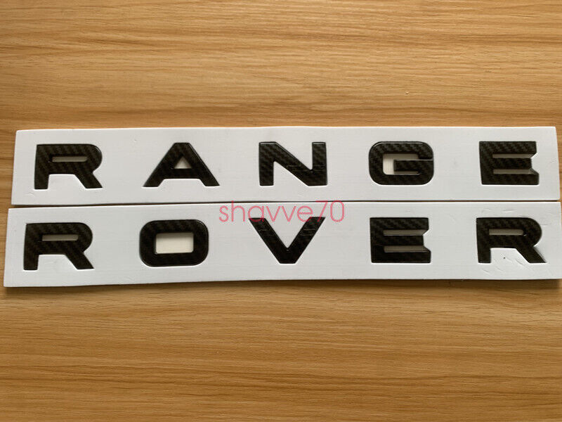 Range Rover Carbon Fibre style Letters Hood or Trunk Tailgate Emblem Nameplate