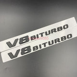Matte black C63 AMG V8 BITURBO Trunk Emblem Badge Sticker For Mercedes Benz