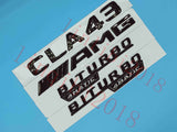 Flat Gloss Black "CLA43 AMG BITURBO" Emblem Badge Sticker for Mercedes Benz CLA
