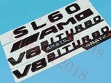 Gloss Black Flat SL60 AMG V8 BITURBO Trunk Embl Badge Sticker for Mercedes Benz