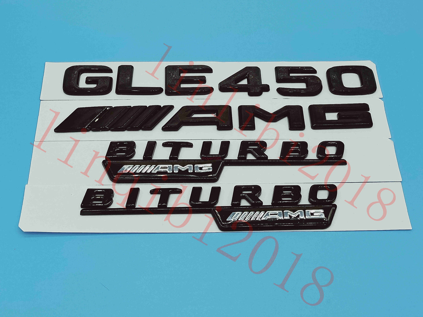 Gloss Black Flat "GLE450 AMG BITURBO" Trunk Embl Badge Sticker for Mercedes Benz