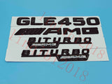 Gloss Black Flat "GLE450 AMG BITURBO" Trunk Embl Badge Sticker for Mercedes Benz
