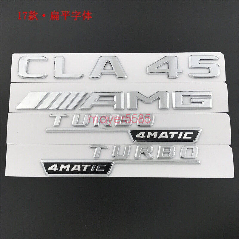2019 CLA45 + AMG + TURBO 4 MATIC Trunk Emblem Badge Sticker for Mercedes Benz