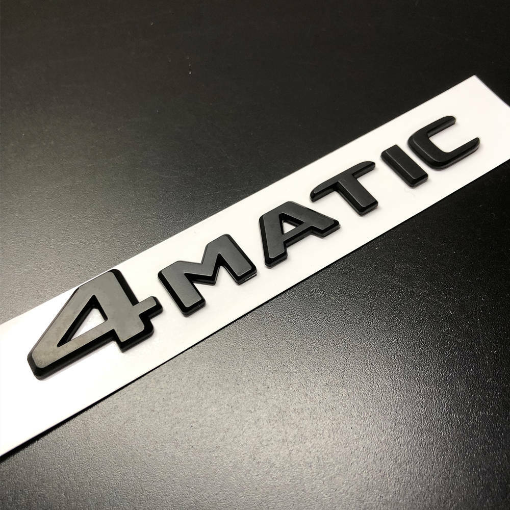 4Matic Matte Black Car Rear Trunk Lid Sticker Emblem For Mercedes-Benz 2017-2023