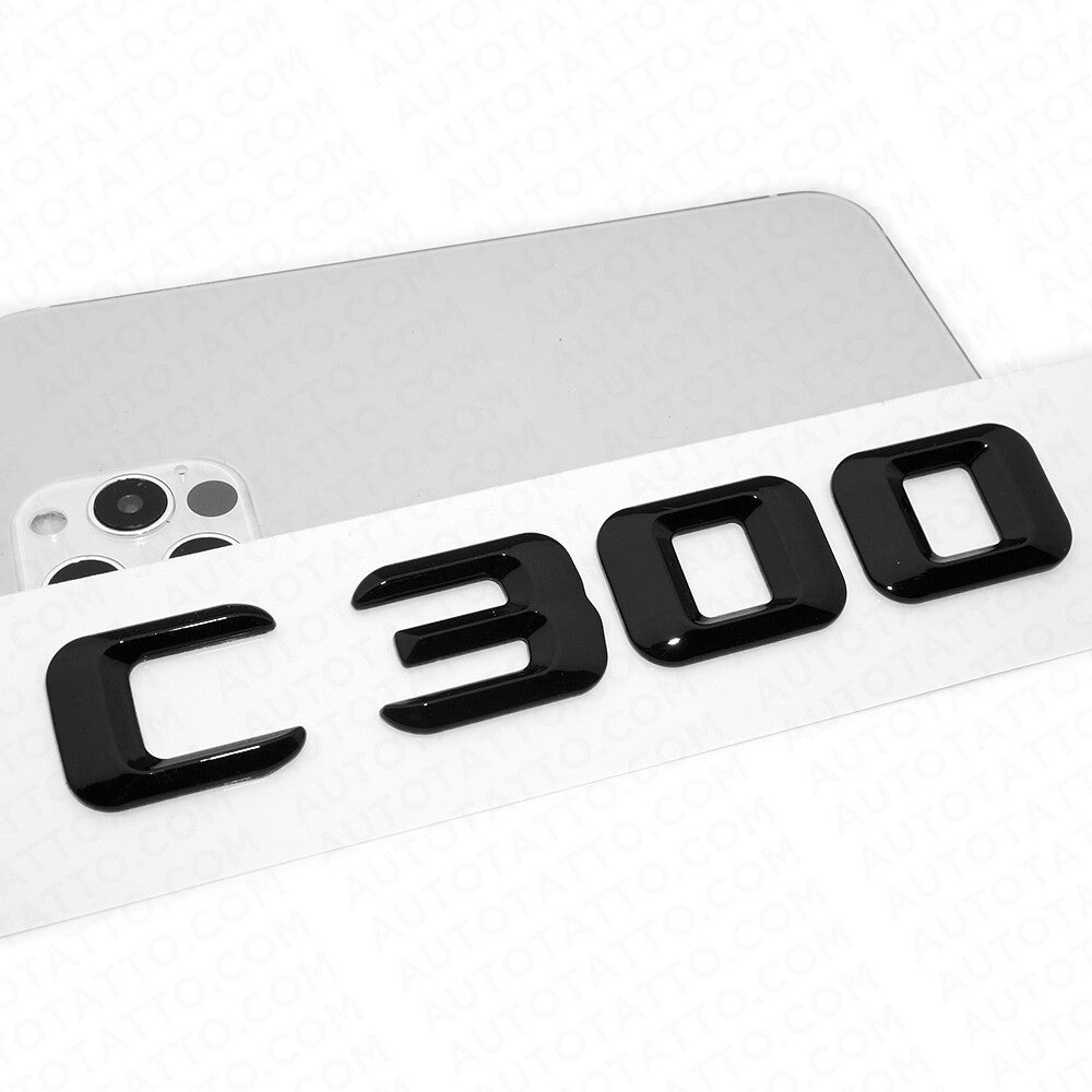15-16 C300 Emblem Trunk Lid Letter Logo Nameplate Badge Decorate AMG Gloss Black