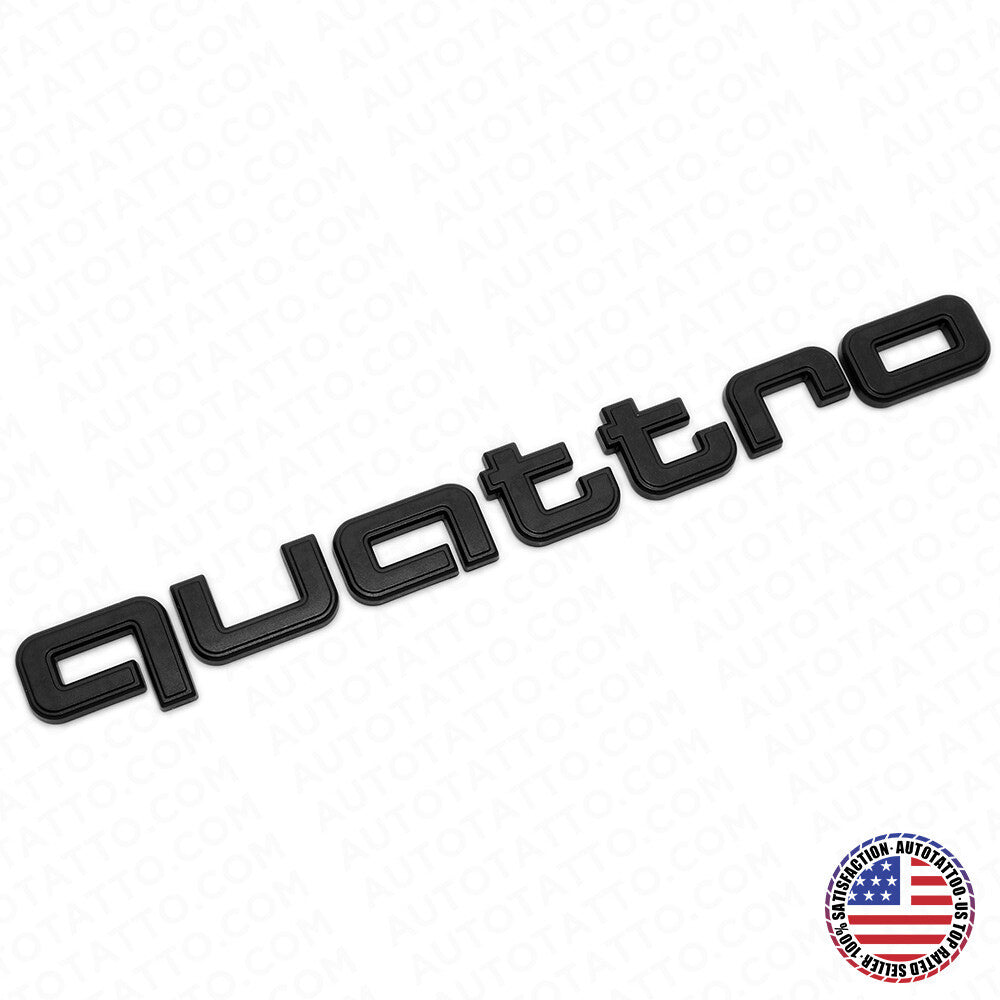 Audi Quattro Matte Black Letter Liftgate Nameplate Trunk Emblem Badge Sport