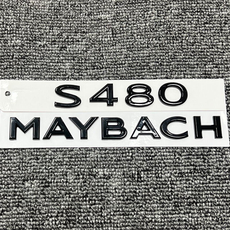 For S-Class W222 S480 Maybach Glossy Black Rear Trunk Emblem Decal Badge Sticker