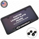 Black Stainless Steel Front Rear For Chevrolet License Plate Frame Cover Gift