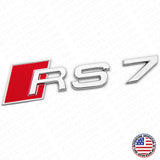 Audi RS 7 OEM Chrome Rear Letter Tail Nameplate Trunk Emblem Badge Sport Sline