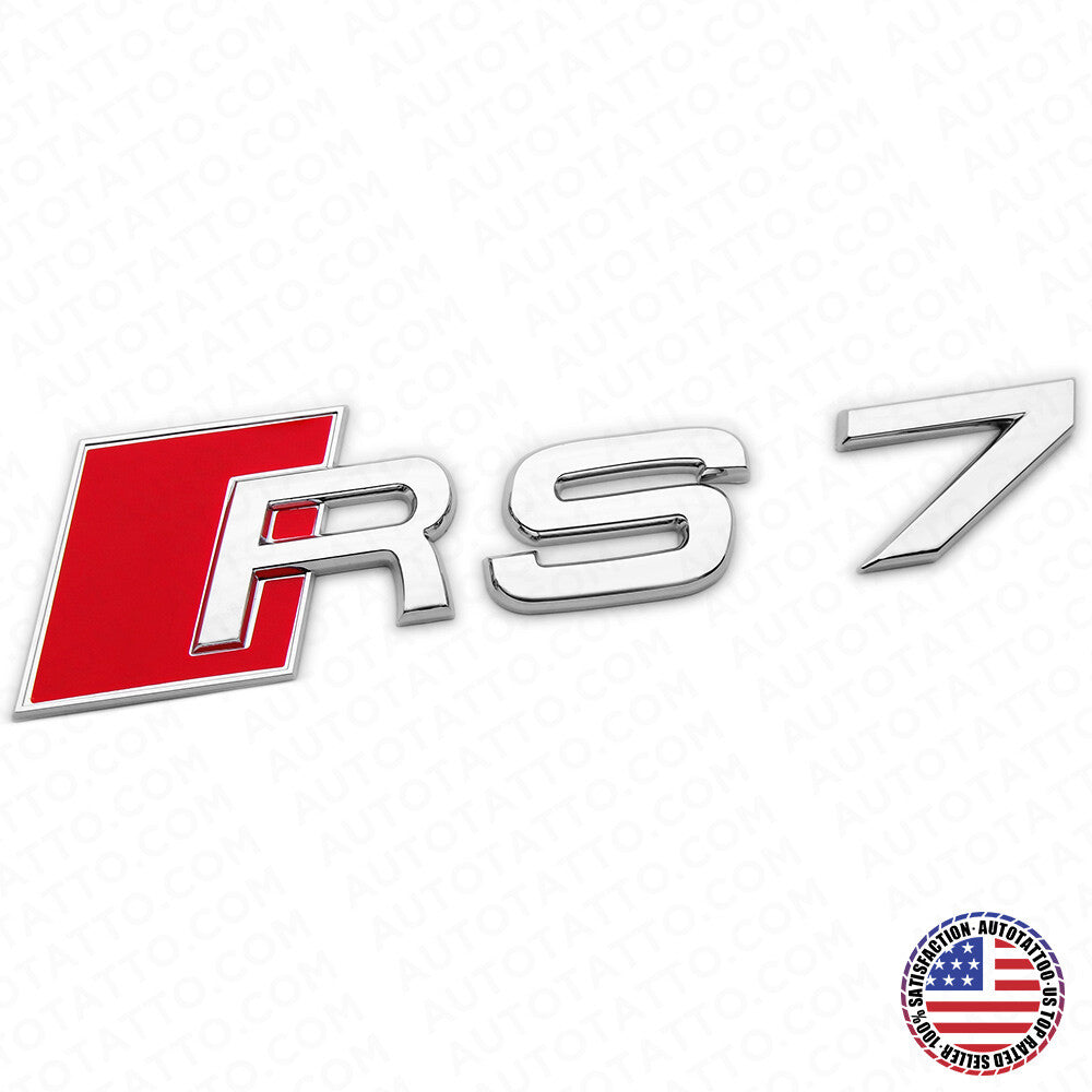 Audi RS 7 OEM Chrome Rear Letter Tail Nameplate Trunk Emblem Badge Sport Sline