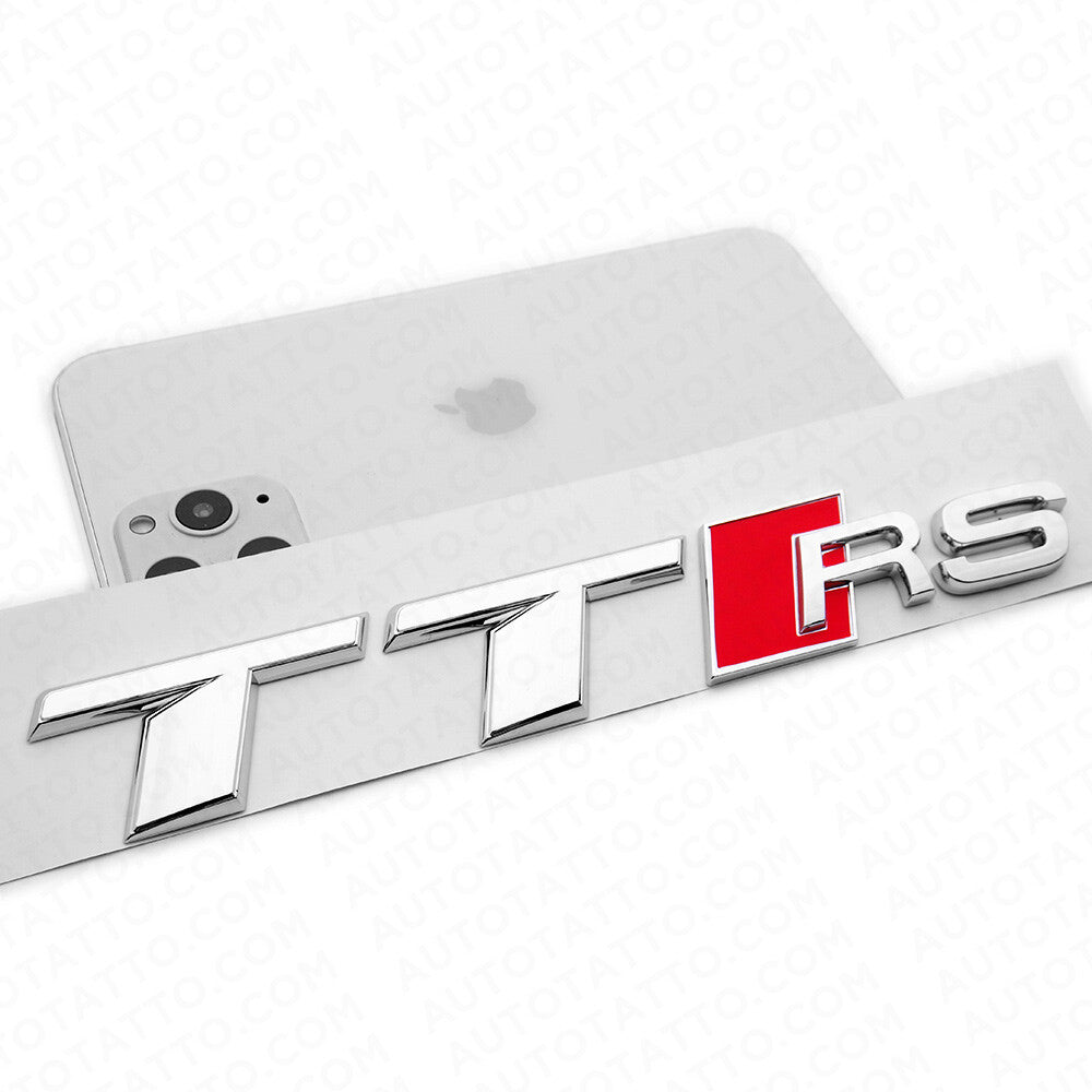 For Audi TT RS OEM Chrome Rear Letter Tail Badge Trunk Emblem Badge Logo Sport