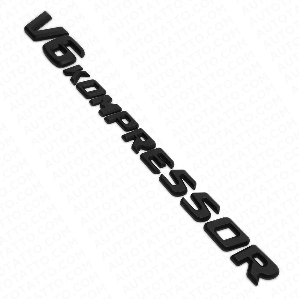2x Mercedes 02-04 Matte Black V6 Kompressor Side Fender Logo Marker Emblem Badge