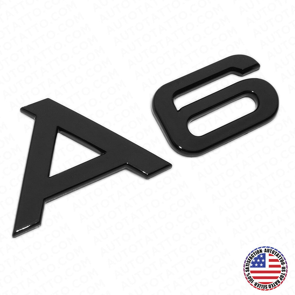 For Audi A6 Gloss Black Rear Letter Tail Badge Trunk Emblem Badge Logo Sport