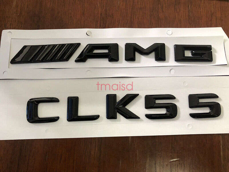 Glossy Black CLK55 AMG Letters Trunk Embl Badge Sticker for Mercedes CLK