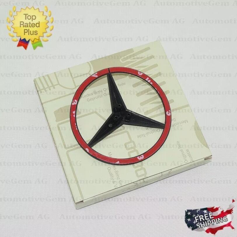For MB C-Class W205 2015-2021 C300 C63 AMG Gloss Black Emblem Rear Trunk Lid