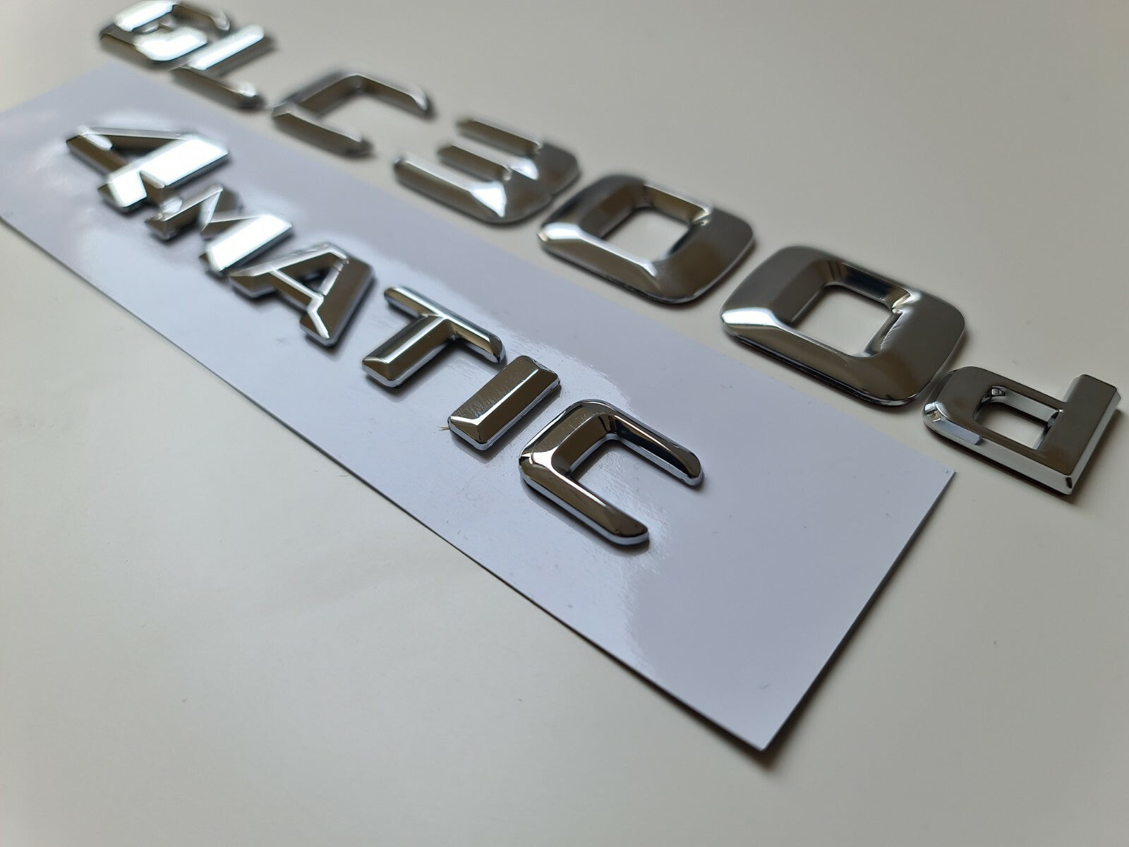 GLC300d 4Matic Silver Chrome Letter Number Rear Boot Badge Emblem For Mercedes