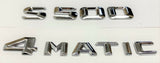 Chrome Silver s500 + 4 MATIC  Rear Trunk Emblem Badge Fit for Mercedes Benz S