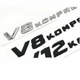 2 x Chrome Letters V8 KOMPRESSOR Emblem Badge Emblems for Mercedes Benz AMG