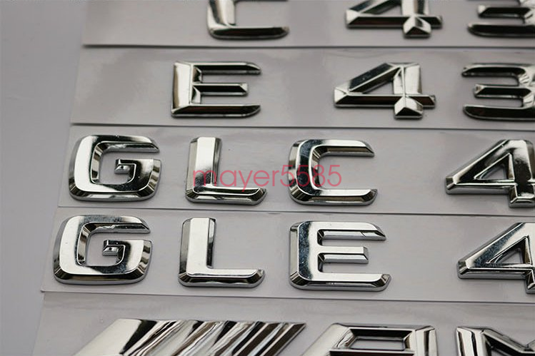 S63L + AMG + V8 BITURBO Letters Trunk Embl Badge Sticker for Mercedes Benz