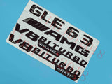 Gloss Black Flat GLE63 AMG V8 BITURBO Trunk Embl Badge Sticker for Mercedes Benz