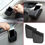 2pcs Black Car Interior Accessories Glasses Organizer Storage Bag Box Holder