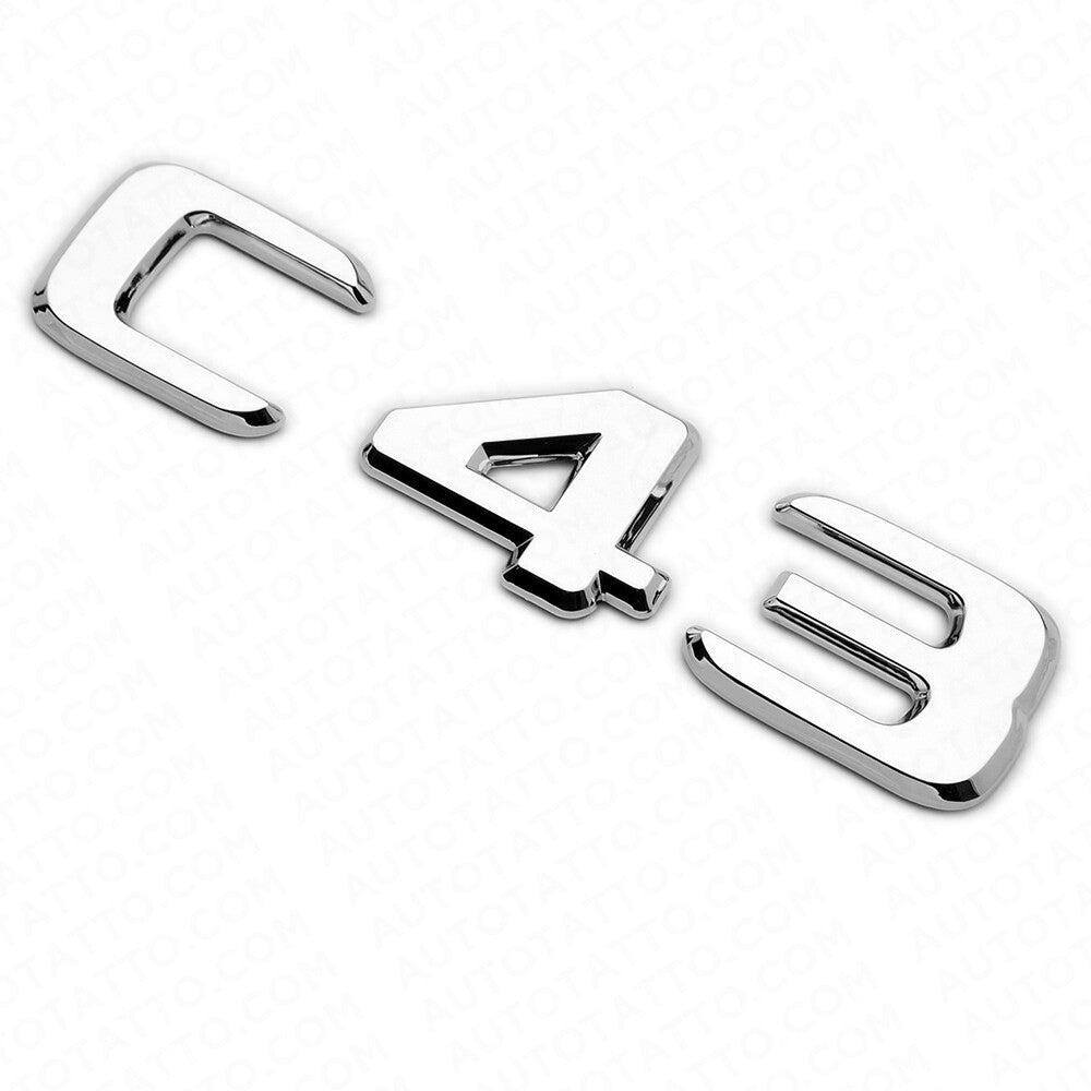 17-20 C43 Emblem Trunk Lid Letter Logo Nameplate Badge Decorate AMG OEM Chrome