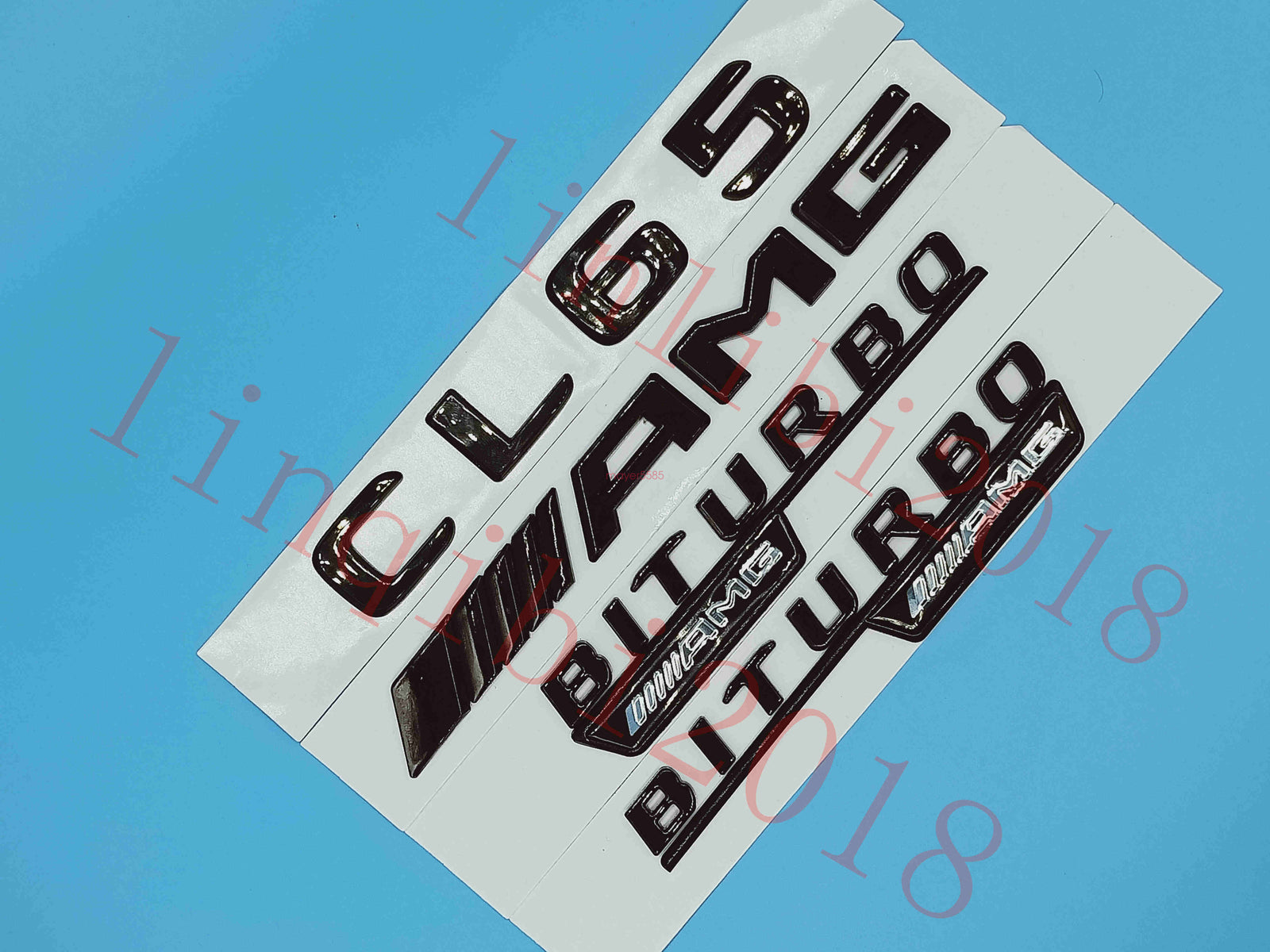 Gloss Black Flat " CL65 AMG BITURBO " Trunk Embl Badge Sticker for Mercedes Benz