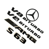 S63 Coupe AMG V8 BITURBO Star Emblem Black Badge Combo Set Mercedes C217 2018-20