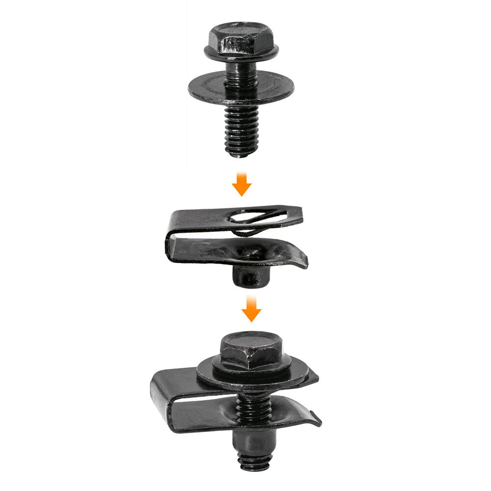 Body Bolts & U-nut Clips Set M6 Engine Covers Undertray Splash Shield Guard Trim