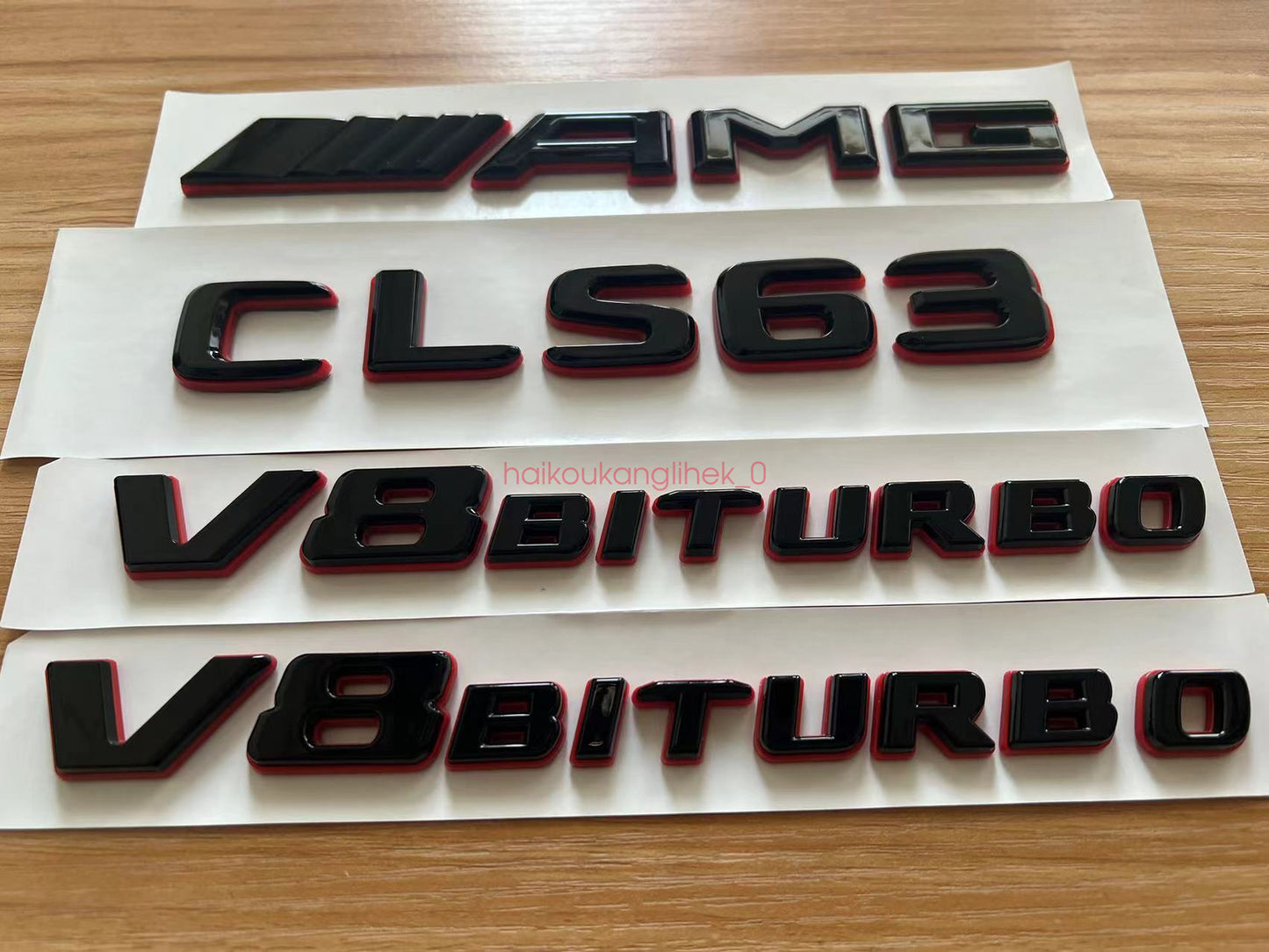 Black RED CLS63 AMG V8 BITURBO Emblem Badge Sticker Set For Mercedes CLS63
