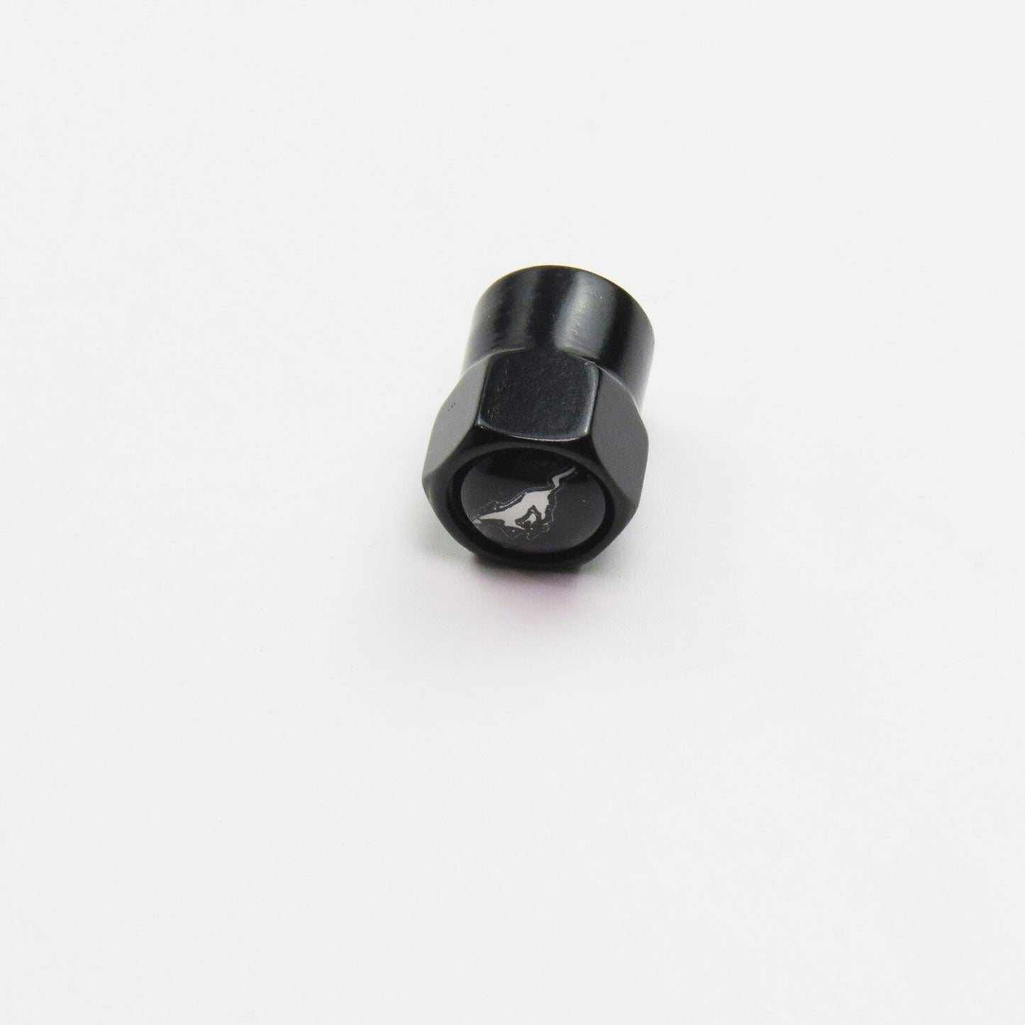 Compatible with Ford Mustang 4Pcs Tire Valve Stem Caps Black Anodized Aluminum