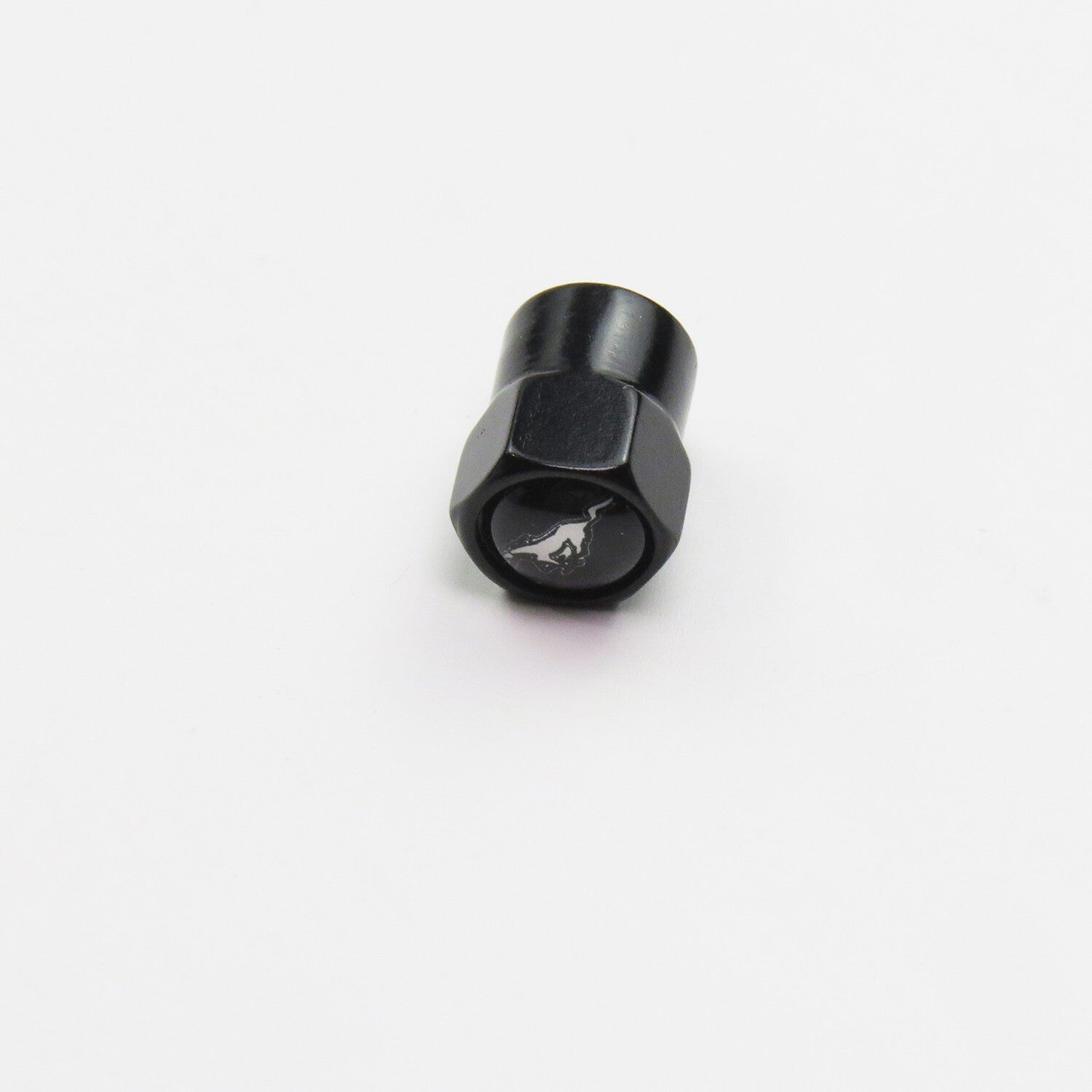 Compatible with Ford Mustang 4Pcs Tire Valve Stem Caps Black Anodized Aluminum