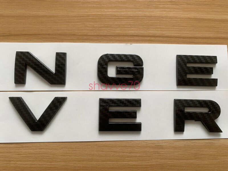 Range Rover Carbon Fibre style Letters Hood or Trunk Tailgate Emblem Nameplate