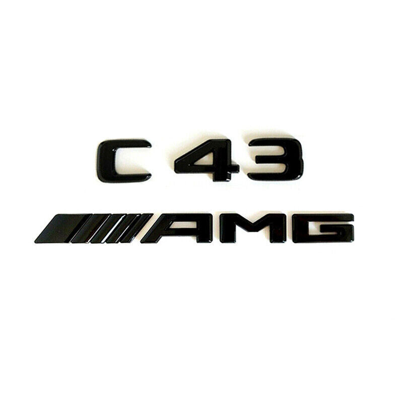 Gloss Black C43 AMG BITURBO 4MATIC Rear Emblem Badge for Mercedes W205 C205 New