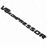 2x Mercedes 03-11 Matte Black V8 Kompressor Side Fender Logo Marker Emblem Badge